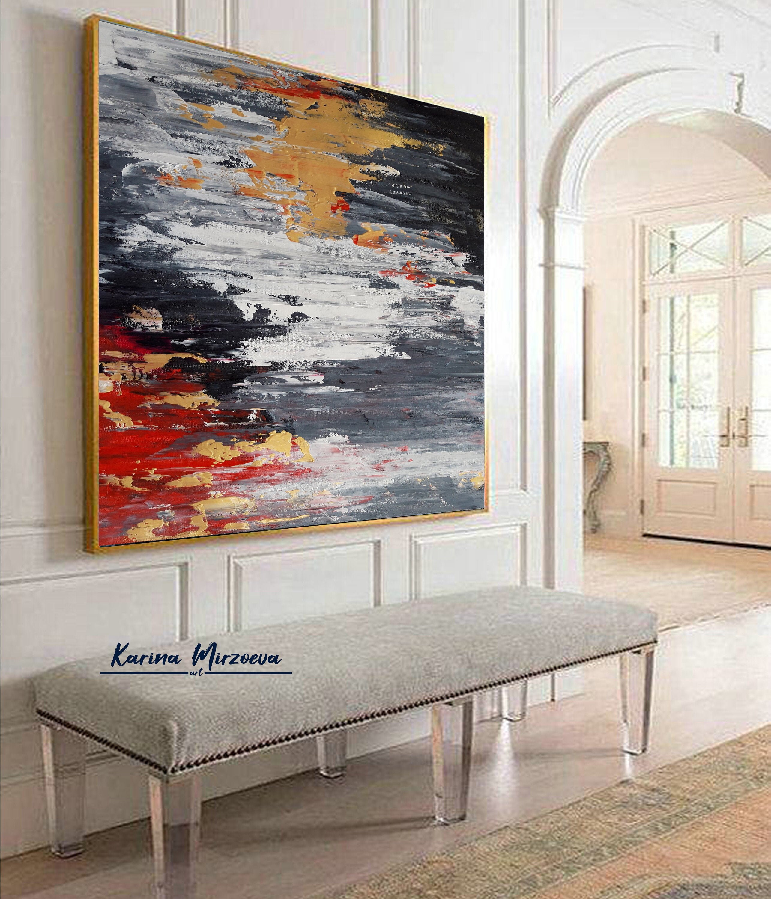 Abstract Canvas Art Extra Large Wall Art Black Art Painting Etsy