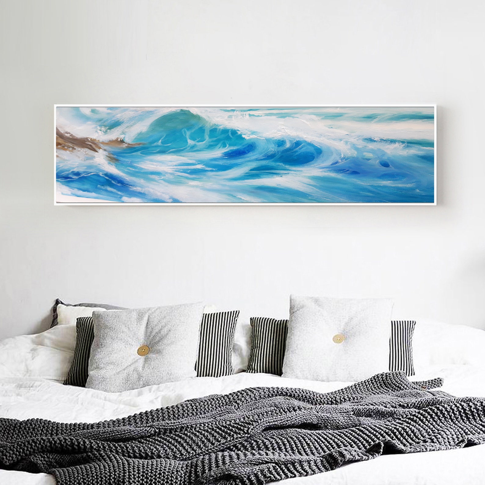Large Long Painting Extra Large Wall Art Canvas Horizontal Etsy