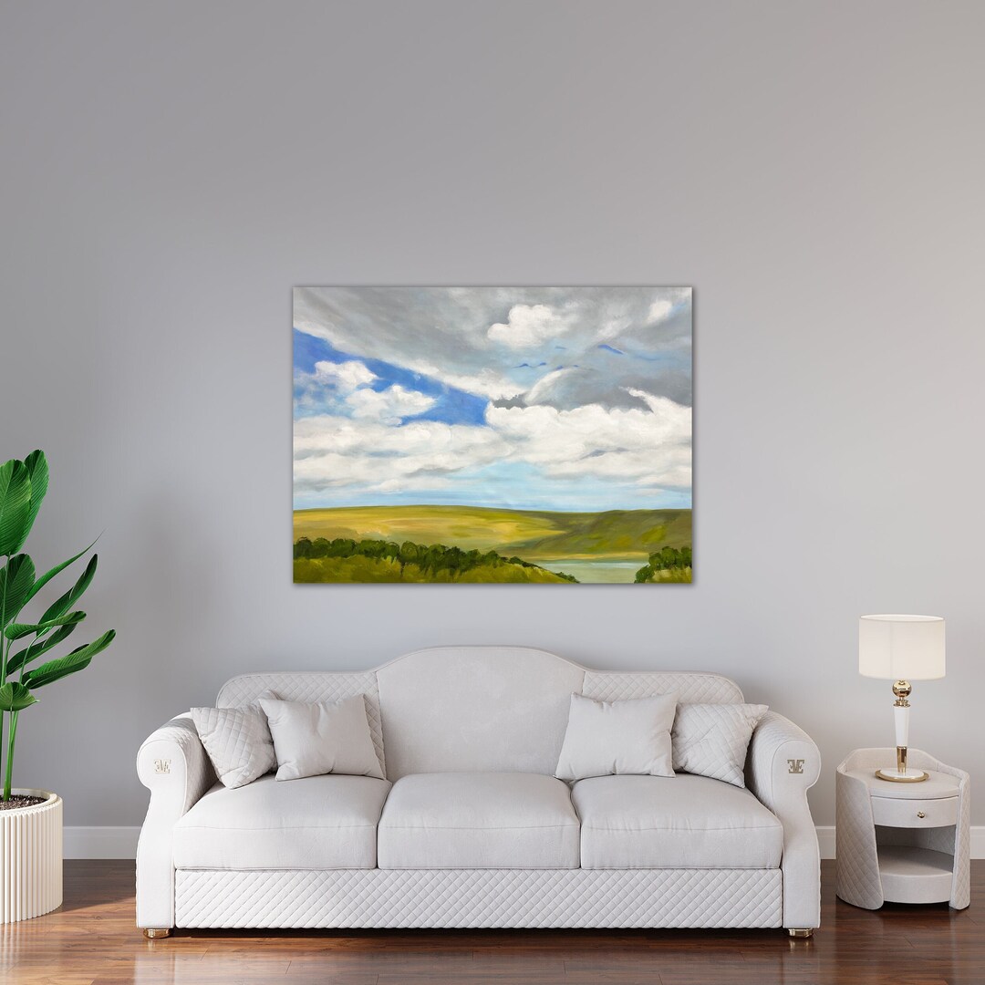 Horizontal Landscape Painting, Sky Painting, Clouds Wall Art Etsy