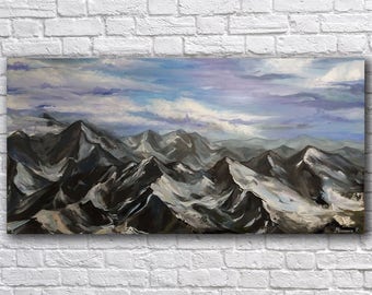 Mountain Landscape Painting Extra Large Painting Heavy Texture Painting Large Art Painting Large Abstract Oil Painting Extra Large Wall art