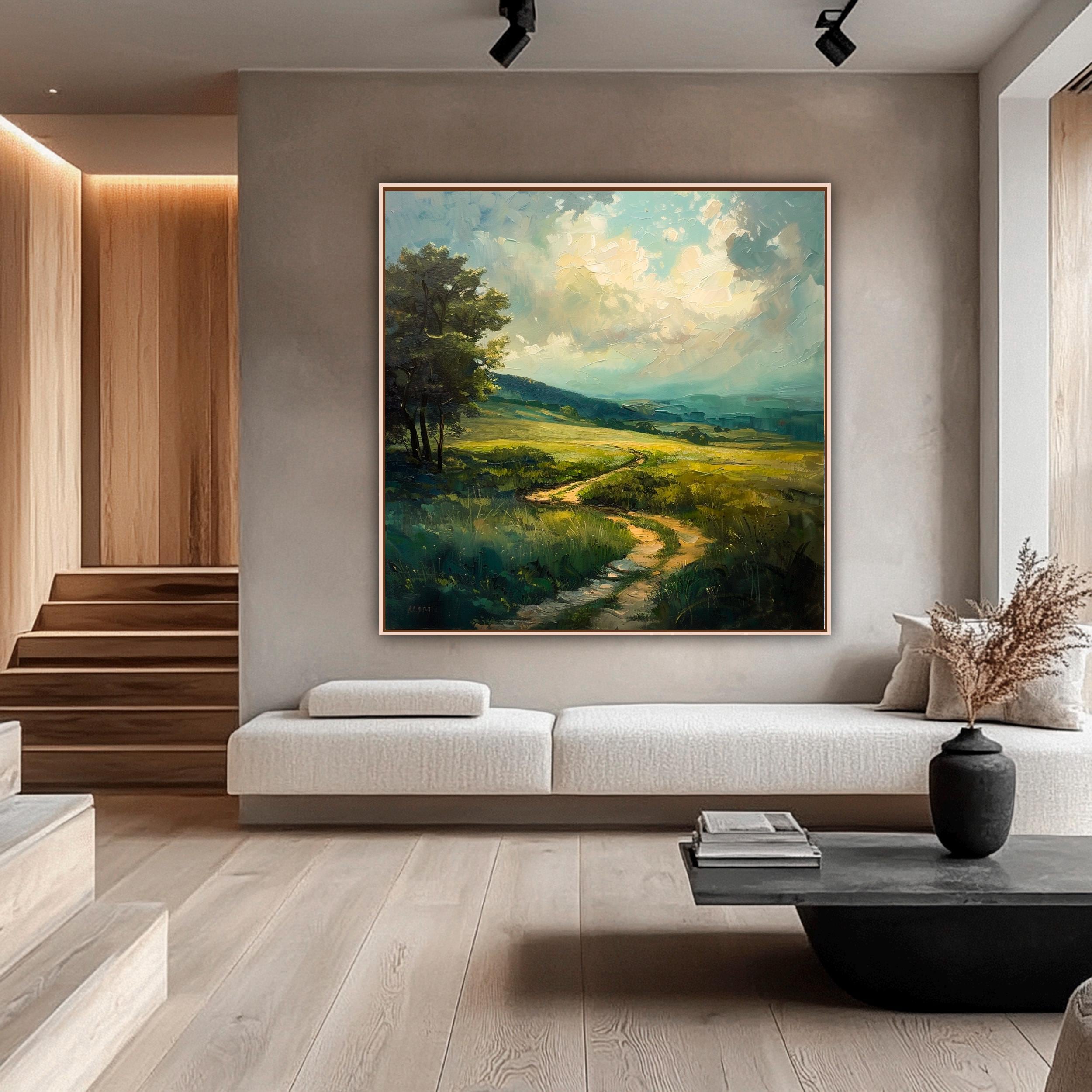 Original Landscape Oil Painting on Canvas: Sunlit Forest Scenery - Etsy