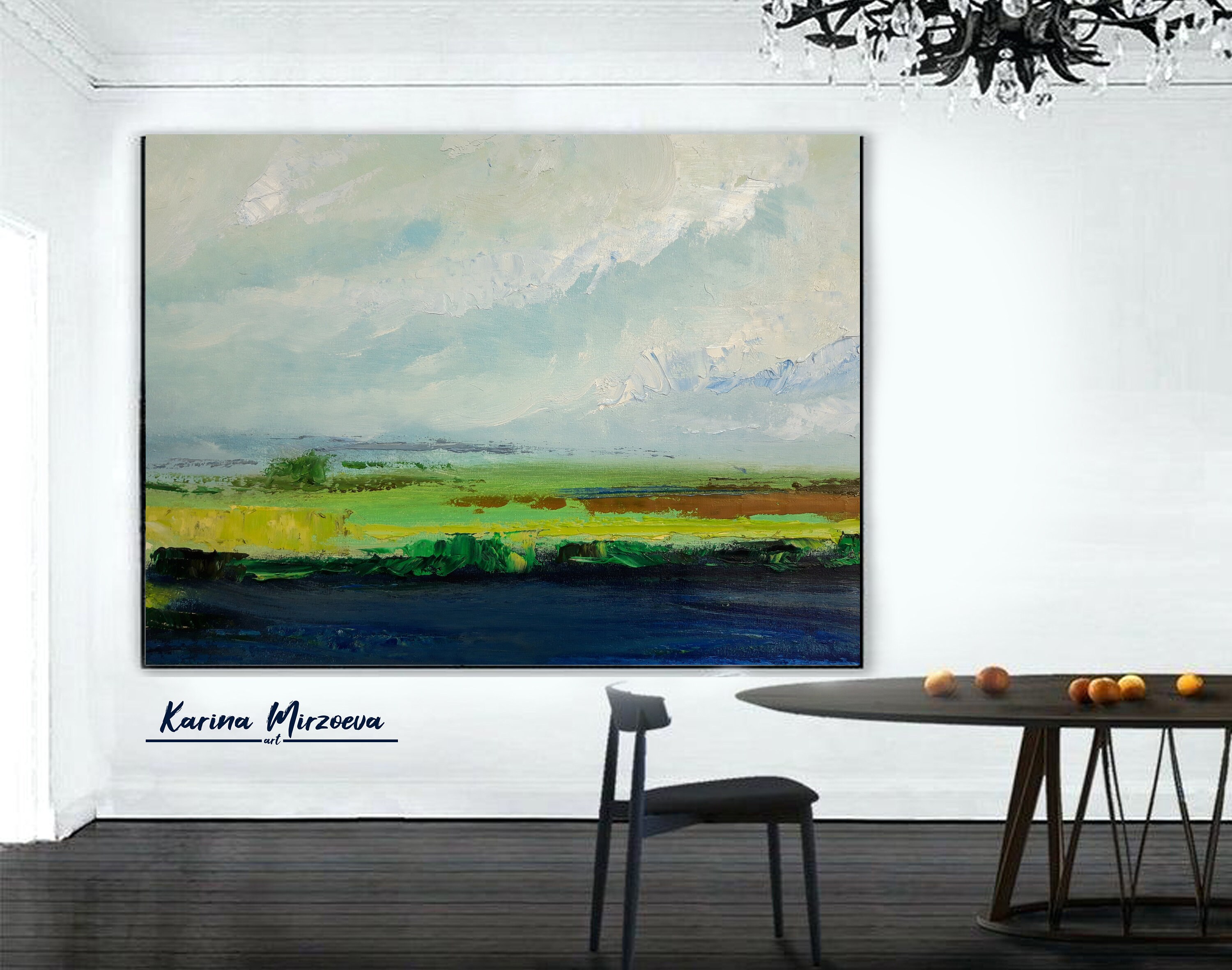 Canvas Wall Art Nature Abstract Landscape Painting Original Etsy