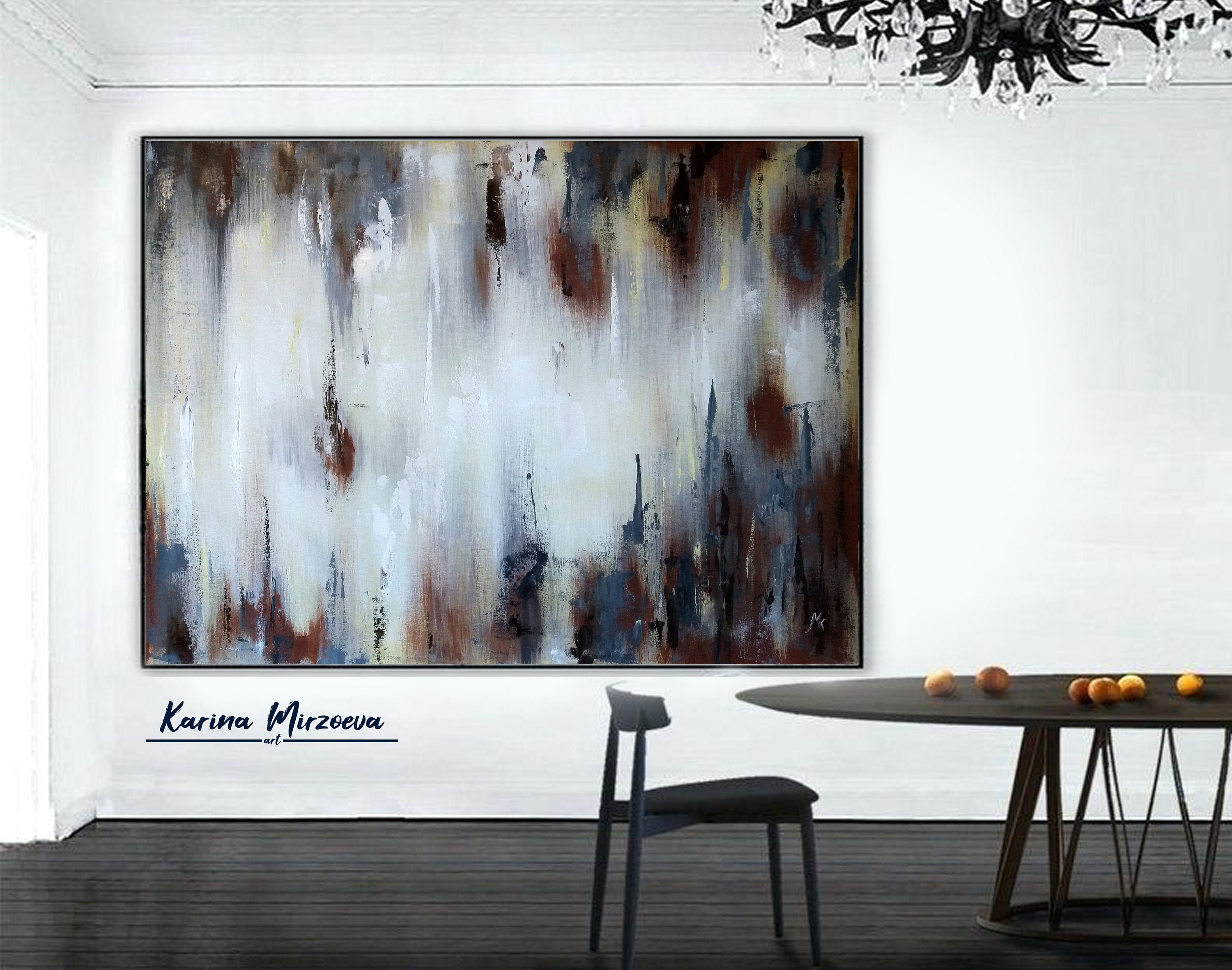 Wall Art Canvas Modern Large Wall Art Oversized Horizontal Etsy