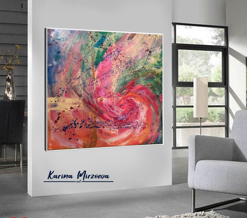 Colorful Abstract Painting on Canvasextra Large Wall Art Etsy