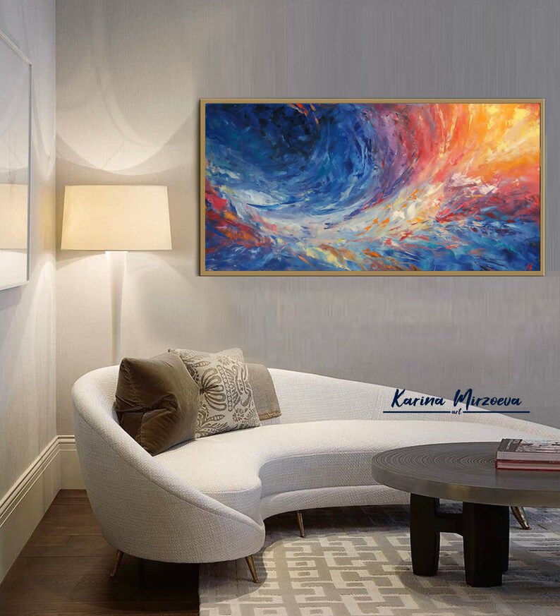 Abstract Painting Huge Painting Oversized Wall Art Red And Etsy