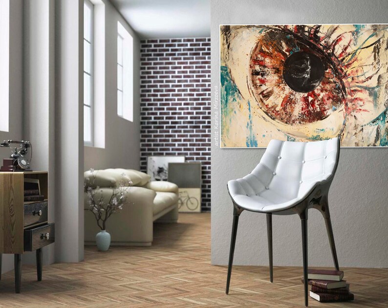Eye Wall art Abstract Painting Original Painting Large Etsy