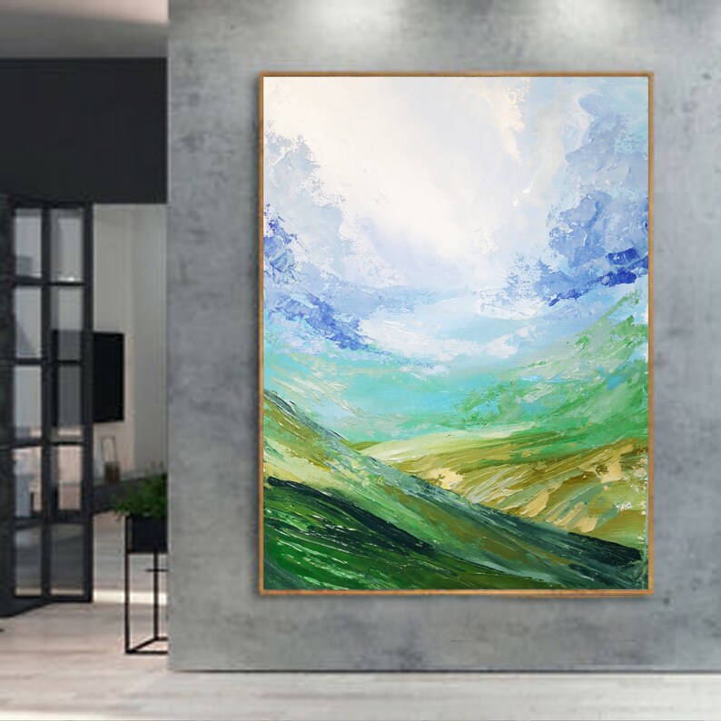 Large Vertical Painting Abstract Oversized Landscape Painting Etsy