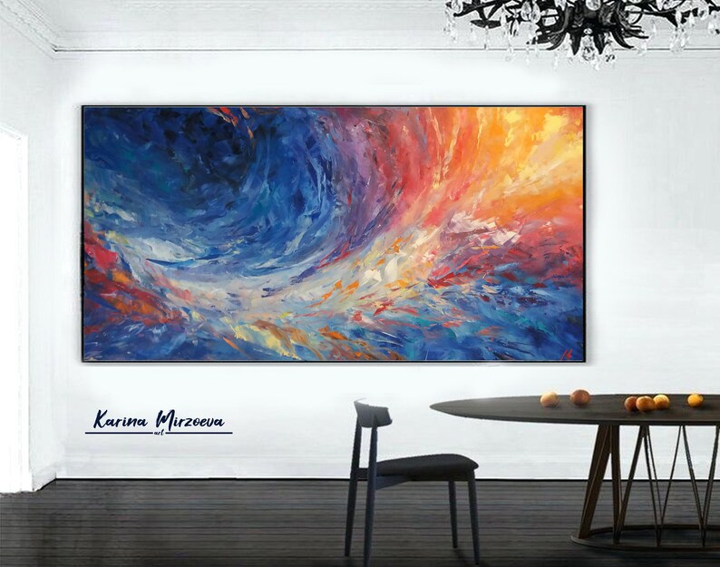 Abstract Painting Huge Painting Oversized Wall Art Red And Etsy