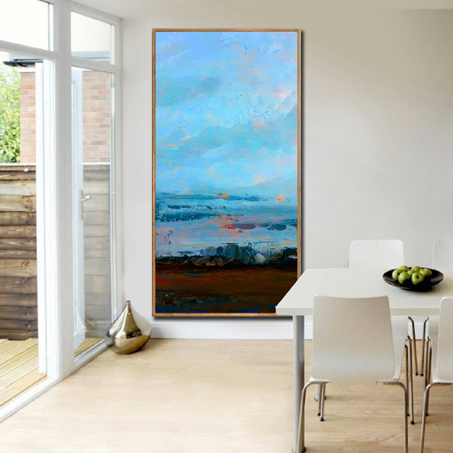Canvas Art Abstract Landscape Vertical Wall Art Long Original Etsy