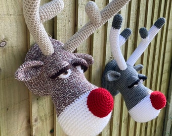 Crochet Rudolf reindeer head pattern