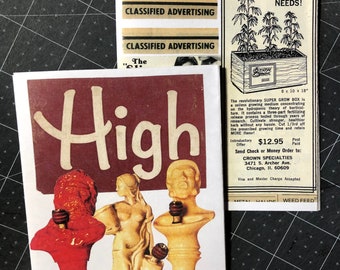 Counterculture Bundle // High and Classified Ads 3 // Collage Zine // Surrealism Stoner Psychedelic Weed Drug 1970s Vintage Full Color Art