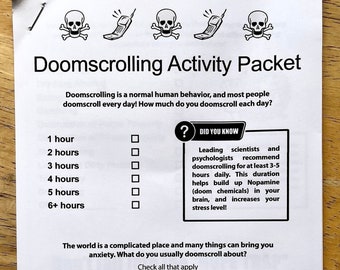 Doomscrolling Activity Packet - Important Information! - Zine by GoofCraft