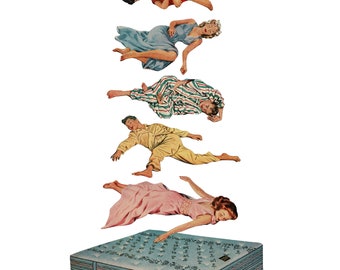 Light Sleepers // Collage Art Gloss Print //Sleeping Vintage Style Surreal Dreaming Collage // 8.5”x 11” // Signed Photo Print
