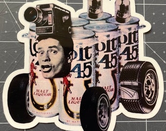ColtMobile  - 4” Sticker - Surreal Collage Art - Science Fiction - Absurdist Dada - Indoor/Outdoor Vinyl