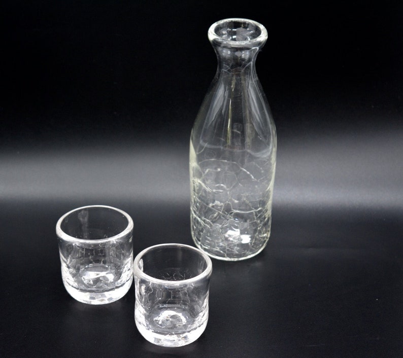 ICE sake set handblown glass image 3