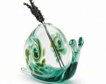 GREEN Snail Bud vase