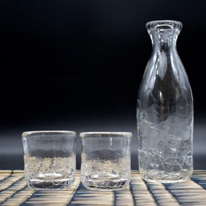 ICE sake set handblown glass image 1