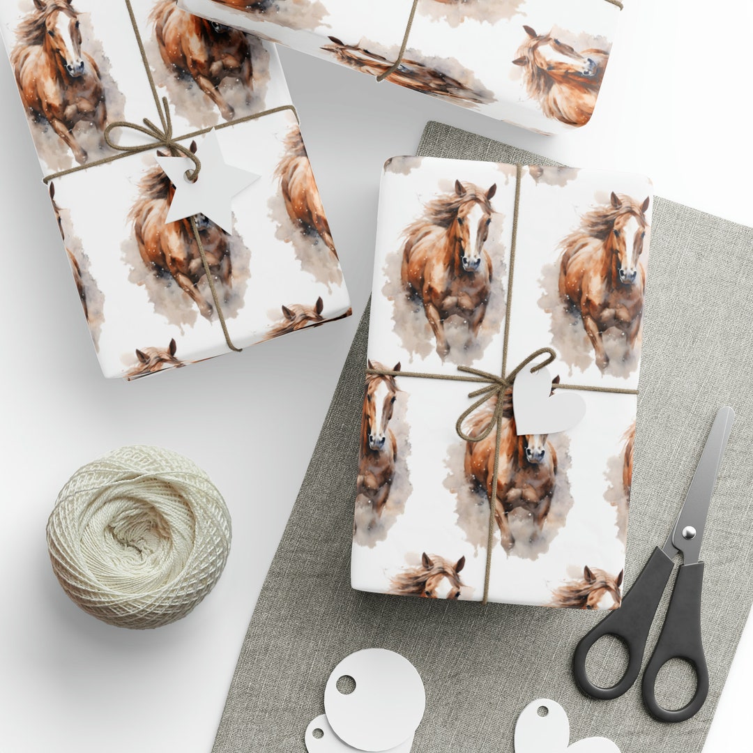 Wild Horse Christmas Wrapping Paper/equestrian Equine Gift Wrap/cowboy