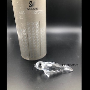 Swarovski Crystal Large Seal Figurine, With Whiskers, Vintage Animal Decor, With Box