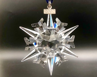 Swarovski Crystal 2002 Snowflake Ornament, Vintage Christmas Decor, Rare Holiday Decorations