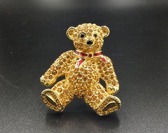 Vintage Sterling Silver Hollow Bear Pendant/brooch FREE