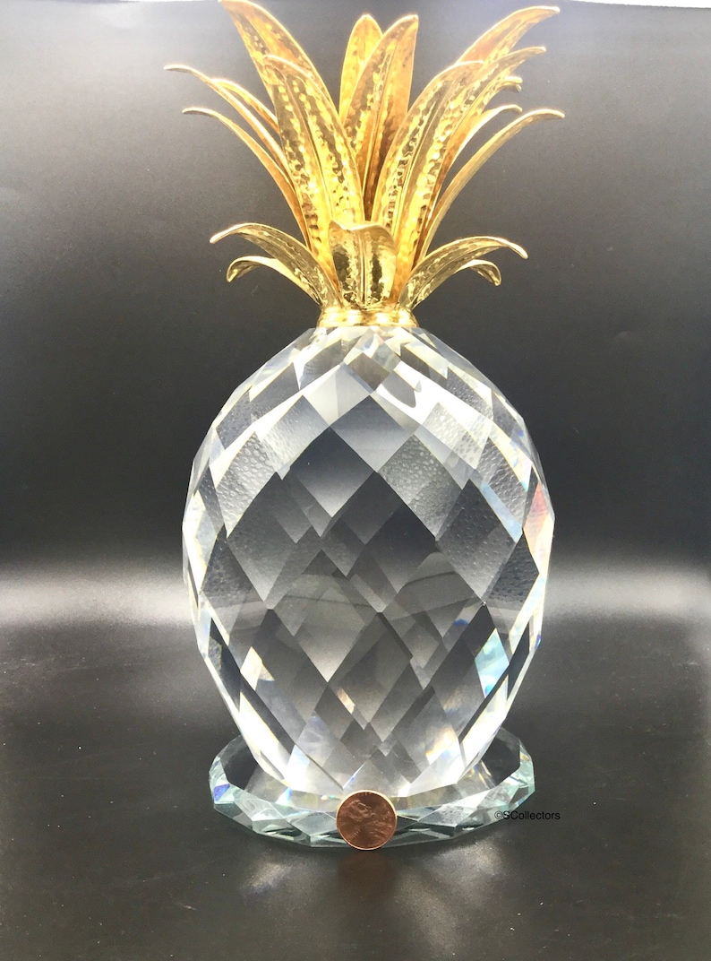 Giant Swarovski Crystal Pineapple Figurine Large Vintage Etsy
