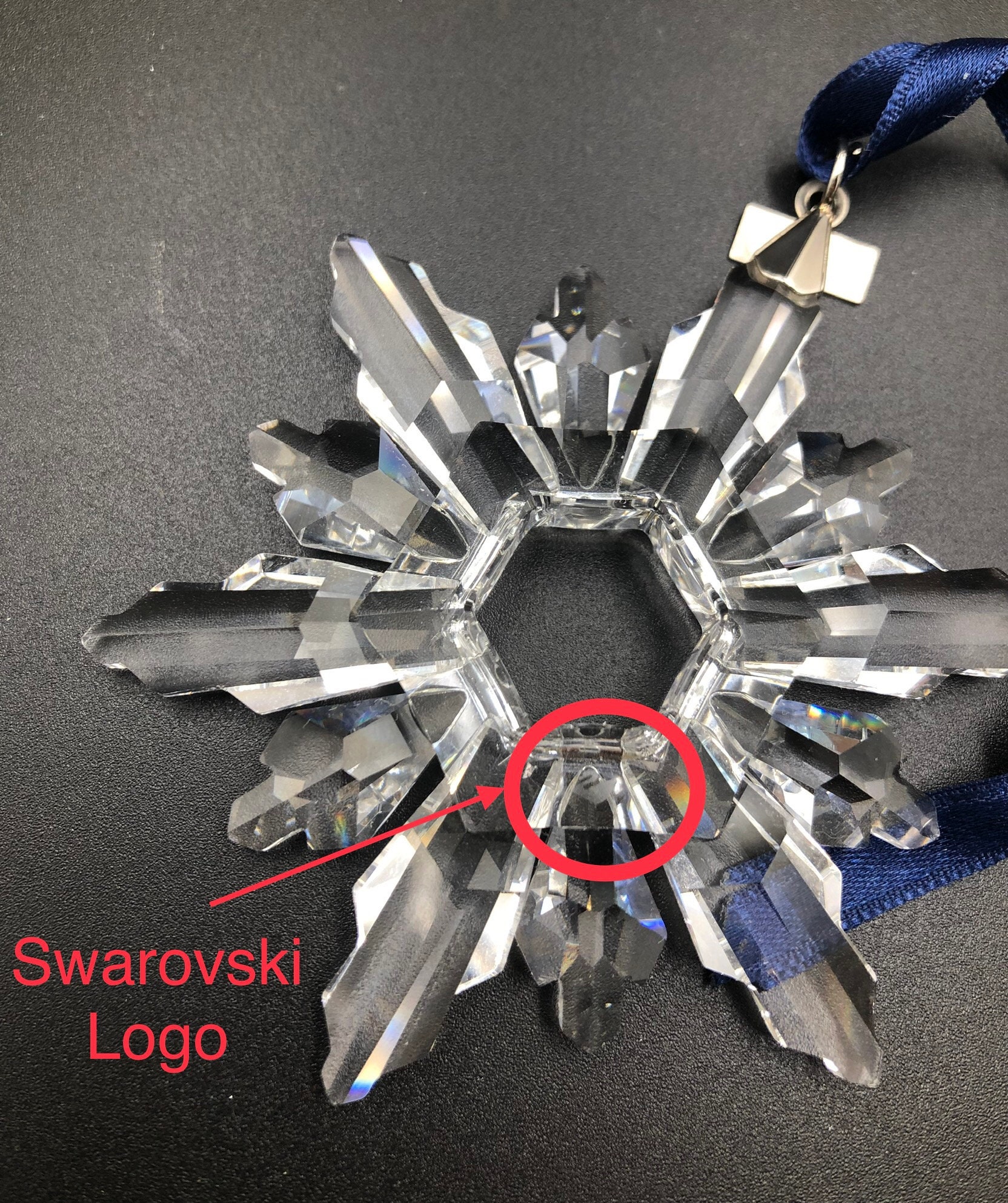 Swarovski Crystal 1998 Snowflake Ornament, Vintage Christmas