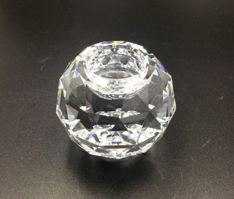 Swarovski Crystal Candle Holder Set Large and Medium Round - Etsy