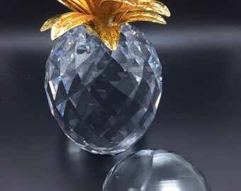 【箱付き】SWAROVSKI スワロフスキー クリスタル パイナップル 置物 巨大なスワロフスキークリスタルパイナップルの置物、大きな