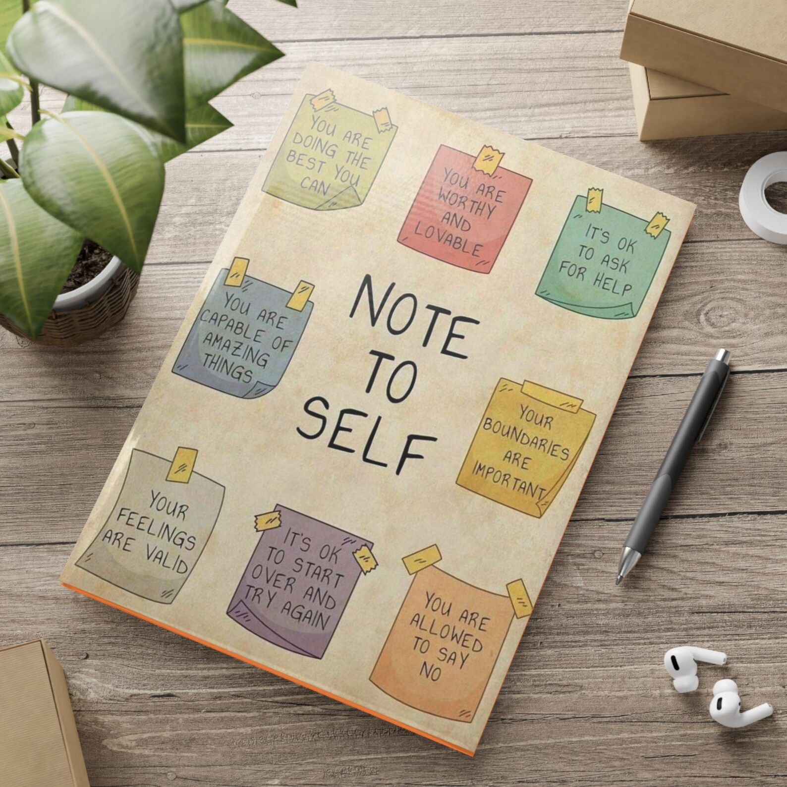 Uplifting Hardcover Notebook, Affirmation Journal, Self-care Diary ...
