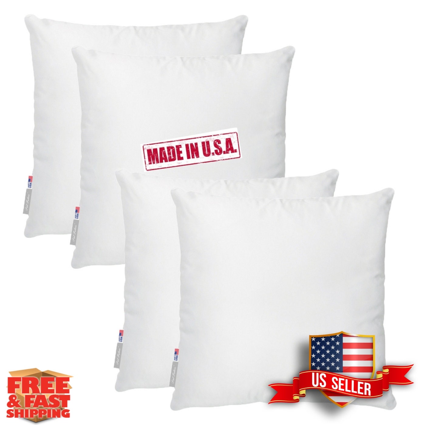 Set of Four Made in USA Pillow Insert Form Cushion Euro Sham Etsy