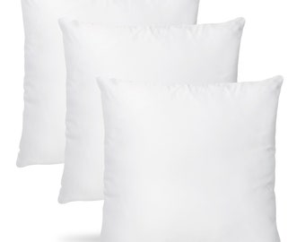 Set of  Three Made in USA Pillow Insert Form Cushion Euro Sham Microfiber White 14x14 16x16 18x18 20x20 22x22 24x24 26x26 28x28