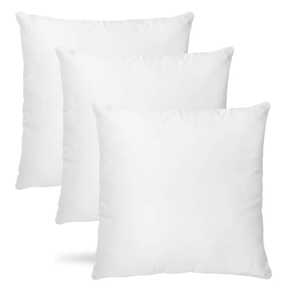 Decorative Throw Pillow Insert: Set of 4 Square Soft (White, 18x18