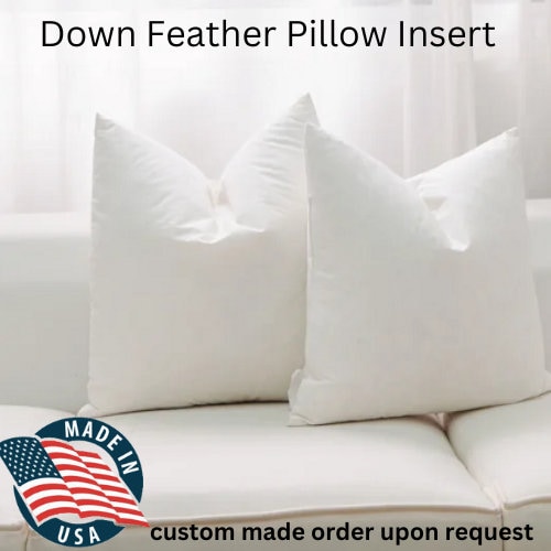 White top feather cushion