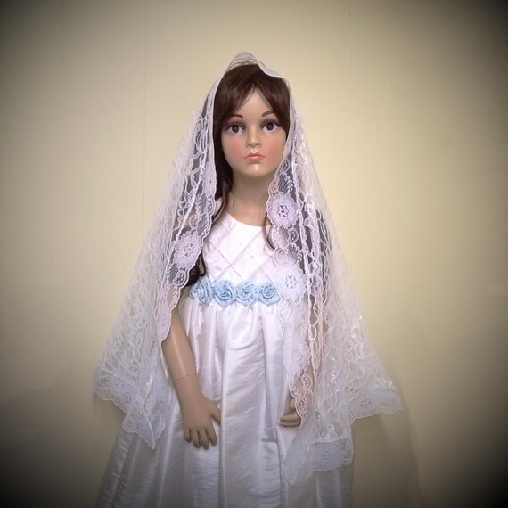 lace first communion veil