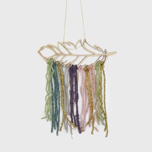 Mini Feather Yarn Wall Hanging: Fully Assembled - for Adults, Teens, Kids, Children, and Nursery Decoration Wall Decor