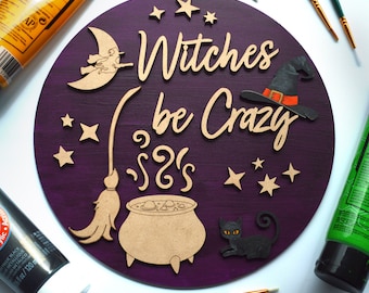 Painting DIY Kit: Witches be Crazy - for families, kids, or adults