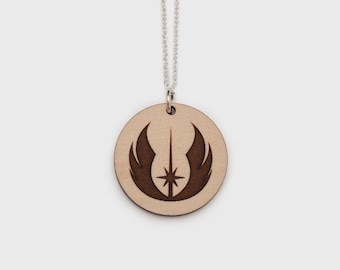 Jedi Order Logo Star Wars Icon Lasercut Necklace