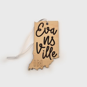 Ornamento da cidade de Indiana - especifique a cidade personalizada