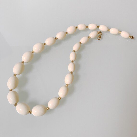 Monet white and gold bead necklace