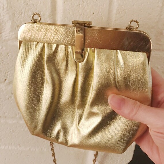 Metallic Andé Lamé Gold Evening Clutch
