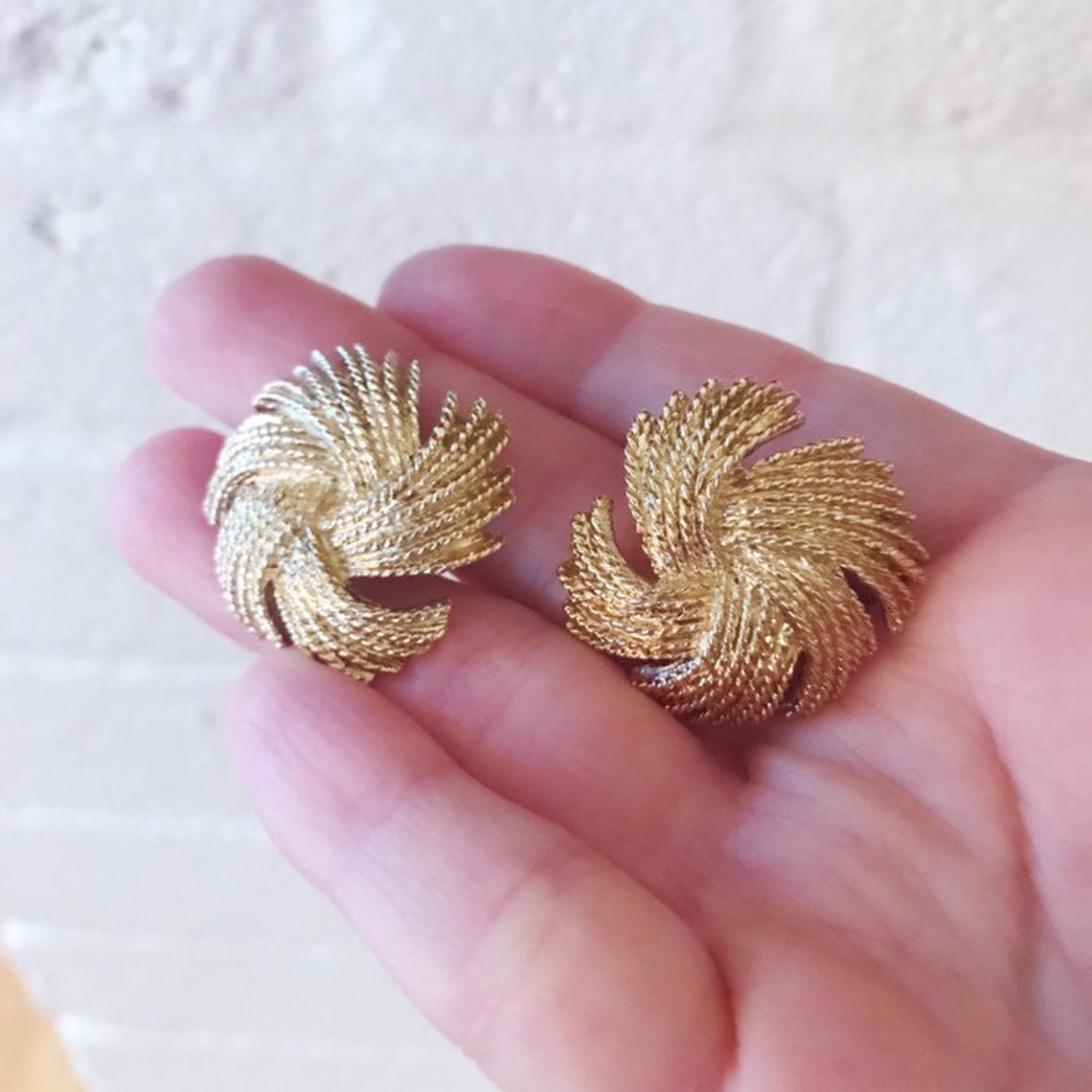 Gold Knot Spray Earrings Etsy