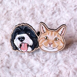 Custom Hand-Painted Pet Portrait Vent Clip: Dog & Cat Memorial Gift