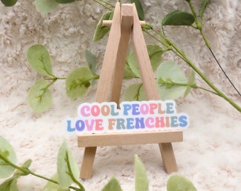 Cool People Love Frenchies Groovy Rainbow Sticker