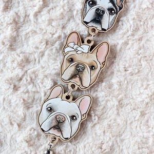 Custom Hand Painted Pet Portrait Rear View Mirror Charm