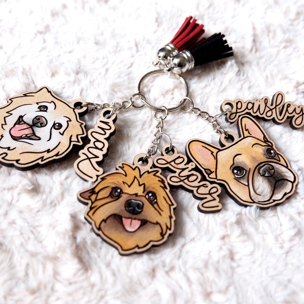 Custom Dog Keychain Etsy