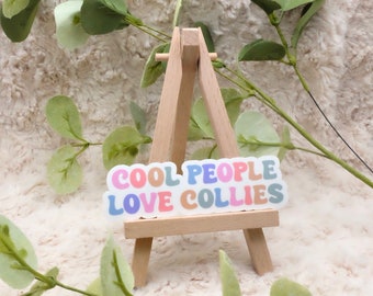 Cool People Love Collies Groovy Rainbow Sticker