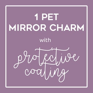 Custom Pet Portrait Rear View Mirror Charm with Protective Coating: Hand-Painted & Engraved