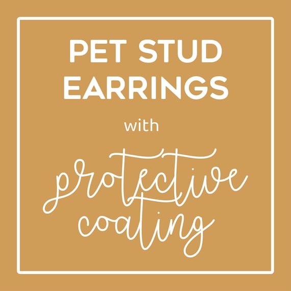 Custom Pet Portrait Earrings | Studs | Protective Coating | Hand Painted | Engraved | Dog | Cat | Memorial Gift