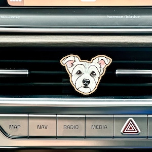 Custom Pet Portrait Vent Clip: Hand-Painted Car Accessory, Dog Cat Memorial Gift